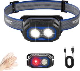 W139037ae Workpro 1200lm Rechargeable Headlamp Super Bright Head Lamp With White Red Ligh
