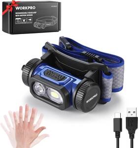 W139038ae Workpro Rechargeable Work Headlamp 700lm Led Head Lamp With Motion Sensor 180