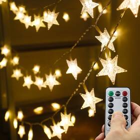 Xingpold 011539279494 Star String Lights 16.4 Ft 50 Led 8 Modes Battery Operated With