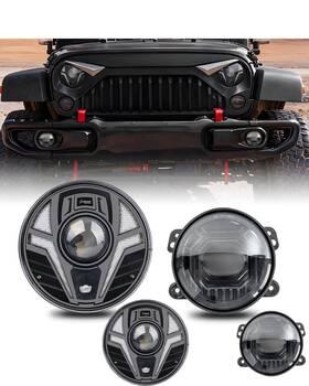 Cy-jk-7-jg Xlrpat 4-us 7-inch Laser Circular Headlights And 4-inch Angel Eye New Fog Light Combinati