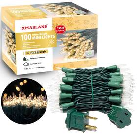 Xmasland 975142155113 Ultra-bright Connectable Clear Christmas Light Set 100count 19.6feet Incandes