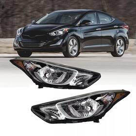 Xcjc30015 Xuchenkj Halogen Headlights Headlamps Fit For 2014 2015 2016 Hyundai Elantra Headlight
