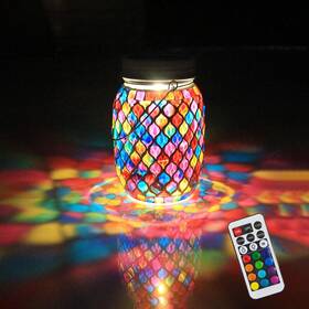 Yewanye 768924519755 Solar Mosaic Outdoor Lanterns - 12 Color Changing Led 4 Lighting Modes With