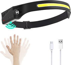 Yililong Led Headlamp Rechargeable Flashlight With Motion Sensor