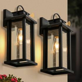 Ynf2540-2w Yonaveil 2-pack 15.5 Inch Large Dusk To Dawn Outdoor Lighting Matte Black Porch Light