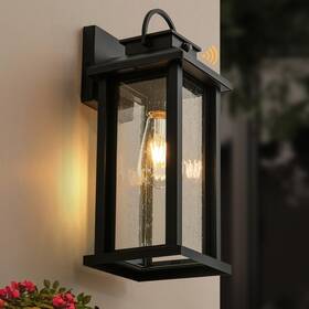 Ynf2540-w Yonaveil 15.5 Inch Large Dusk To Dawn Outdoor Wall Lights Matte Black Porch Ou