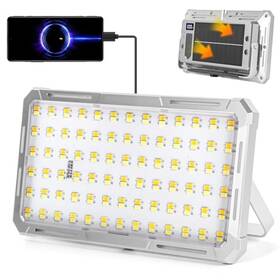 Yk-f01 Yongkist Solar Rechargeable Work Light With Power Bank And Battery Indicator Silver Body