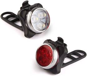 Shl99739 Youyeap Usb-rechargeable Bike Light Set 4 Modes 2 Cables And Straps Included