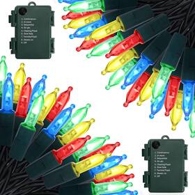 Llp050 Zaffaella 2 Pack 17ft 50 Led Mini String Lights Multicolor Waterproof Auto-timer Inch