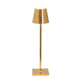 Ld0490o3 Zafferano Poldina Micro Lamp With Glossy Gold Finish Rechargeable Cordless