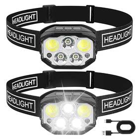 Zek-002 Zekory Headlamp Rechargeable Head Lamp With Motion Sensor Led Headlight Red L