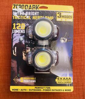 4981302866 Zero Dark Zerodark Ultra Bright Tactical Headlamp 120 Lumens 2 Pack 6 Aaa Included