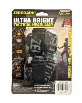 Zerodark 849813050228 Ultra Bright Tactical Headlamp 2-pack Led Hands-free Camping Hiking Lig