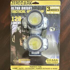Zt2hl-07 Zerodark Ultra Bright Tactical Led Headlamp 120 Lumens 3 Modes Ip44 6x Aaa
