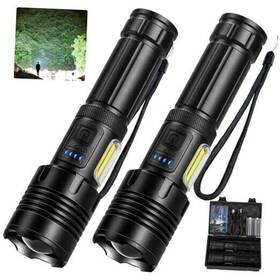 H130-cob Zhengzhoujunmenshangmaoyouxiangongsi Flashlights High Lumens Rechargeable 990 000 Lumen Led Super Bright Black