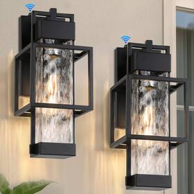Z601 Zinola Outdoor Wall Lights Dusk To Dawn Lighting 2 Pack 15 Inch H Black Exterio