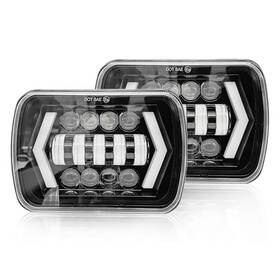 H6054 Zoomto 764544032292 5x7 Led Headlights 7x6 Headlamp With Drl High Low Beam Rectangular
