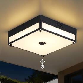Zo-cl-007 Zoryata Motion Sensor Outdoor Light Flush Mount Ceiling Fixture With 24w Led Dusk T