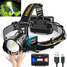 Zzf-54 Zzf 445043012024 Led Headlamp High Lumens With Motion Sensor Super Bright 3 Lighting Modes Digi