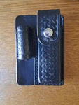 Triple Maglite Minimag Light & Knife Holder Black Basketweave Leather Us Made. Fixed Price $17.95.
