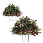Hibean Outdoor Prelit Christmas Tree Urn Filler 2 Set, Battery Operated Pre-l.... Fixed Price $104.23.