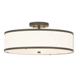 Livex Park Ridge 18" 3 Light Ceiling Mount, Bronze/off-white Hardback 62629-07. Fixed Price $265.96.