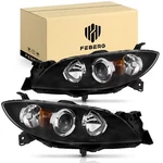 Feberg Pair Headlights Projector For 2004-2009 Mazda 3 Sedan 4-DOOR, W/o Bulbs. Fixed Price $91.49.
