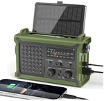 Radio Solar De Emergencia 12000 Mah Am/fm/noaa Con Linterna Led Y Cargador Sos. Fixed Price $82.59.