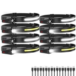 Headlamp Rechargeable 8 Pack, Led Headlight Flashlight Super Black. Fixed Price $75.92.