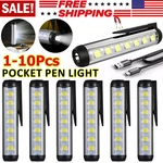 Magnetic Penlight Pocket Work Lights Rechargeable Led Flashlight Waterproof Lot. Fixed Price $10.85.