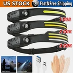 Cob Led Headlamp Usb Rechargeable Headlight Bar Band Torch Work 6000K. Fixed Price $62.66.