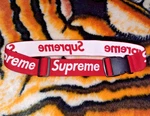 Supreme Elastic Adjustable Belt Red/white. Fixed Price $48.00.