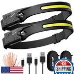 2-PACK Led Headlamp Rechargeable Flashlight 230 Wide Beam Motion Sensor. Fixed Price $37.94.