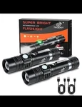 Teqdot Led Flashlights 2 Pack 1000 Lumens Type-c Rechargeable Mini Zo. Fixed Price $12.00.