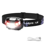 Rechargeable Led Headlamp - 5 Modes, IPX4 Waterproof, Usb, Red Light, Camping. Fixed Price $23.72.