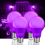 Nouscan Purple Led Light Bulbs 9W (60W Eq) E26 A19 Decorative Holiday Party. Fixed Price $22.48.