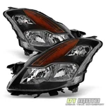 Black Headlamps For 2008 2009 Altima 2DR Coupe Halogen Headlights Set Left+right. Fixed Price $175.99.