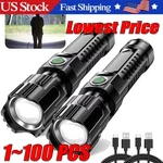 Mini Rechargeable Led Flashlight Tactical Police Super Bright Torch Zoomable Lot. Fixed Price $285.79.