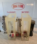 Vintage Acrylic Bright Star Flashlight Battery Store Countertop Display. Fixed Price $35.00.