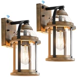 Outdoor Wall Lights Dusk Dawn Waterproof Farmhouse 2 Pack Wood Grain Okeli Clear. Fixed Price $154.99.