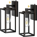 Vianis Large 2 Pack Dusk To Dawn Outdoor Wall Lights, Black Gold. Fixed Price $44.64.