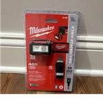 New Milwaukee Rechargeable Led Headlamp 450 Lumens Magnetic Hard Hat Clips 2012R. Fixed Price $55.00.