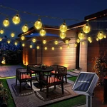 Solar String Lights Outdoor 50 Led 24FT With 8 Lighting Modes, Waterproof. Fixed Price $14.24.