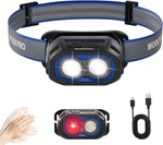 Workpro 1200LM Rechargeable Headlamp, Super Bright With White Blue. Fixed Price $35.27.