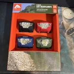 Ozark Trail 4 Pack Led Headlamps, Straps & Batteries Included Light. Fixed Price $9.99.