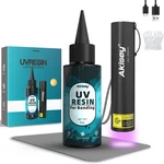 Akisey Uv Resin Kit With Light, 50G Rechargeable 395NM Flashlig. Fixed Price $13.53.