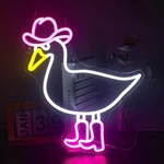 16"X13" Duck Cowboy Hat Boys Girls Led Neon Sign With Dimmer Usb Powered Light. Fixed Price $49.99.