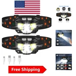 Bright Led Headlamps With Motion Sensor 2-PACK For Hiking, Fishing & Emergency. Fixed Price $37.99.