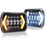 Ovotor 7X6 Inch Halo Headlights, 5X7 Square With Arrow Angel .... Fixed Price $104.77.