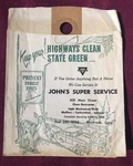 Rare 1960'S Conoco Gas Station John's Super Service Montrose Colorado Litter Bag. Fixed Price $14.98.